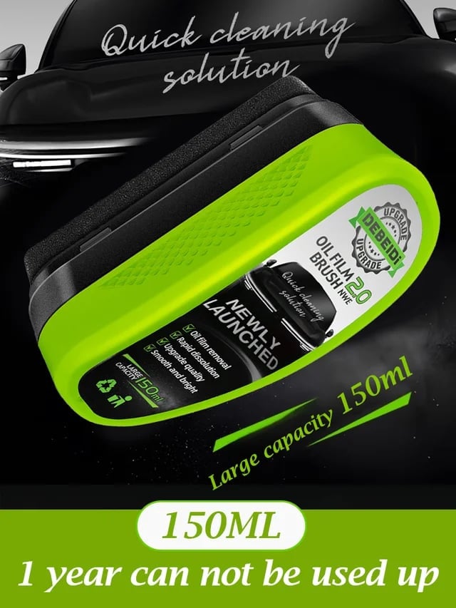 🚗 Rimuovi-pellicola oleosa. Vetro. Protezione 30 giorni. Sicuro. Spazzola inclusa. 50% DI SCONTO. ✨