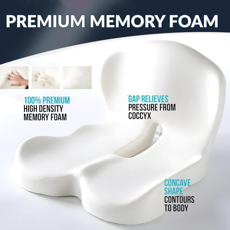 💎 50% DI SCONTO! 💎 Cuscino antiscivolo in schiuma memory – allevia i disturbi del nervo sciatico, rete traspirante e universalmente adatto per auto, ufficio e sedia a rotelle