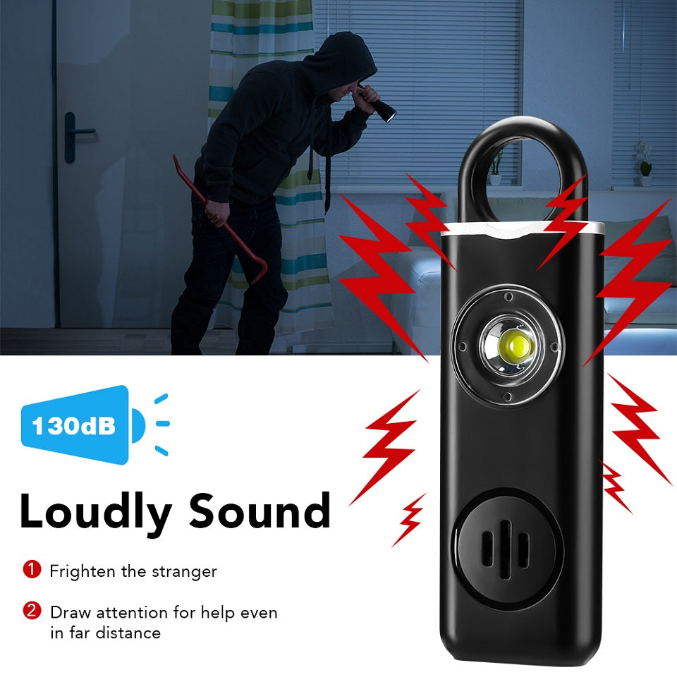 🚨Allarme personale di sicurezza ricaricabile Type-C✨130dB suono forte + torcia LED e luce stroboscopica SOS. Piccolo e portatile, avviso batteria scarica, antiurto. Perfetto per donne, bambini e anziani per emergenze✅