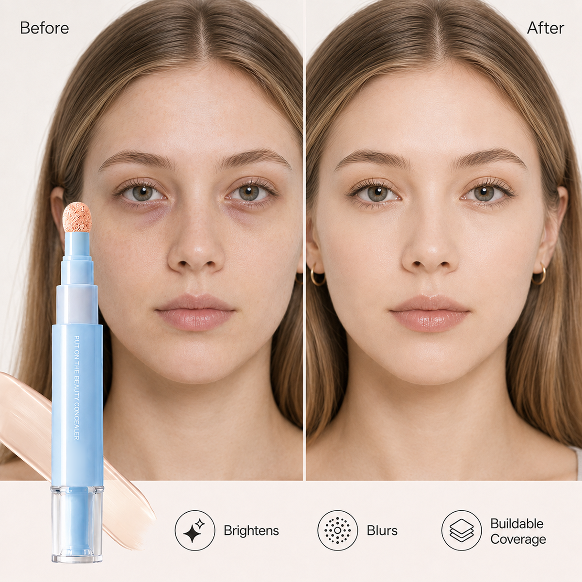 🥳2026 BESTSELLER✨Penna Correttore Liquido Idratante Multiuso💄Punta fine per applicazione precisa, copertura alta per occhiaie, macchie e discromie.Compatta e portatile, perfetta per ritocchi veloci ogni giorno, adatta anche a pelli sensibili✨