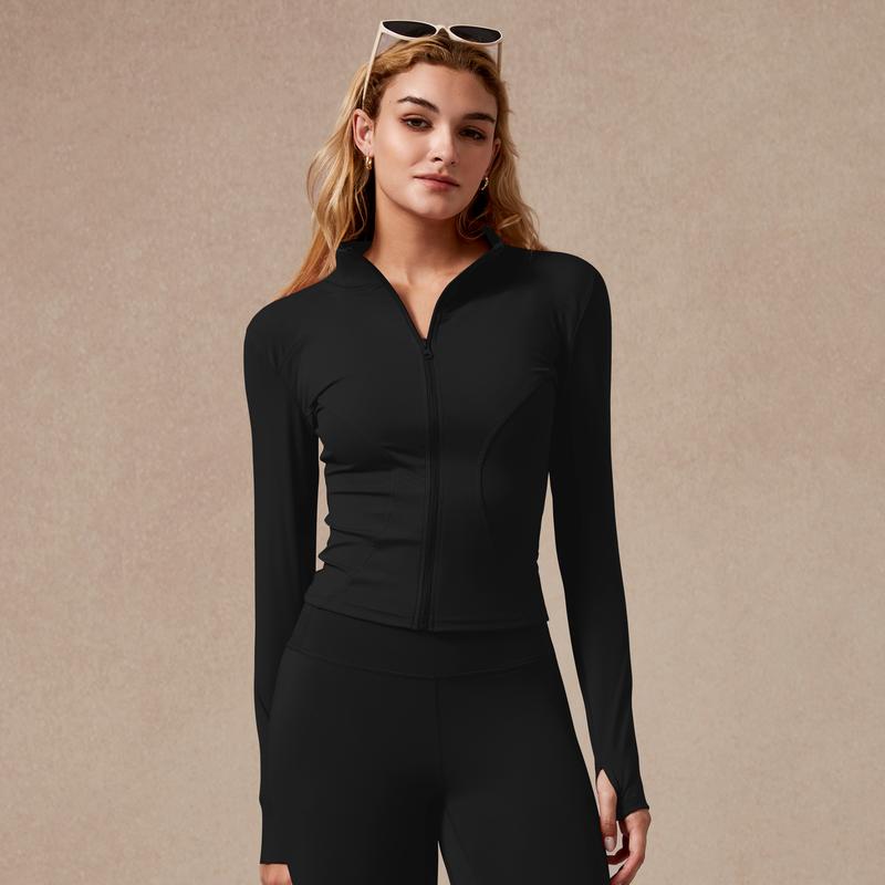 Giacca sportiva da donna a maniche lunghe con zip completa