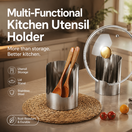 🔥 50% KORTING 🍳 Multifunctionele keukengerei-organizer | Stevig roestvrij staal voor duurzaamheid · Ruimtebesparend verticaal ontwerp · Makkelijk schoon te maken en vetafstotend