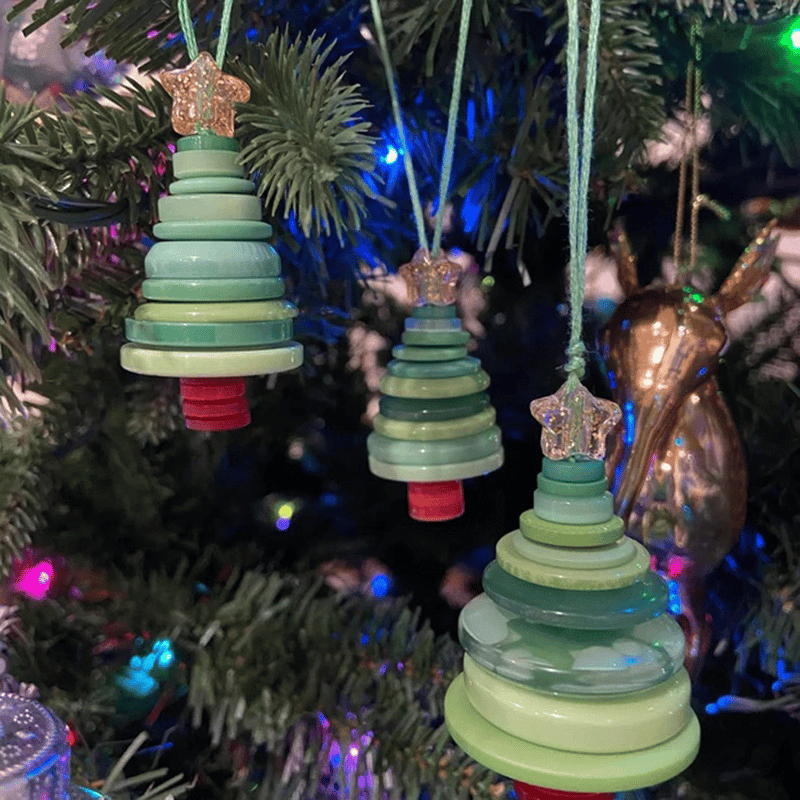 Set Fai-da-Te per Creare Decorazioni di Natale con i Bottoni