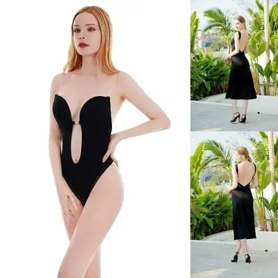 Body modellante senza cuciture con reggiseno integrato e schiena scoperta