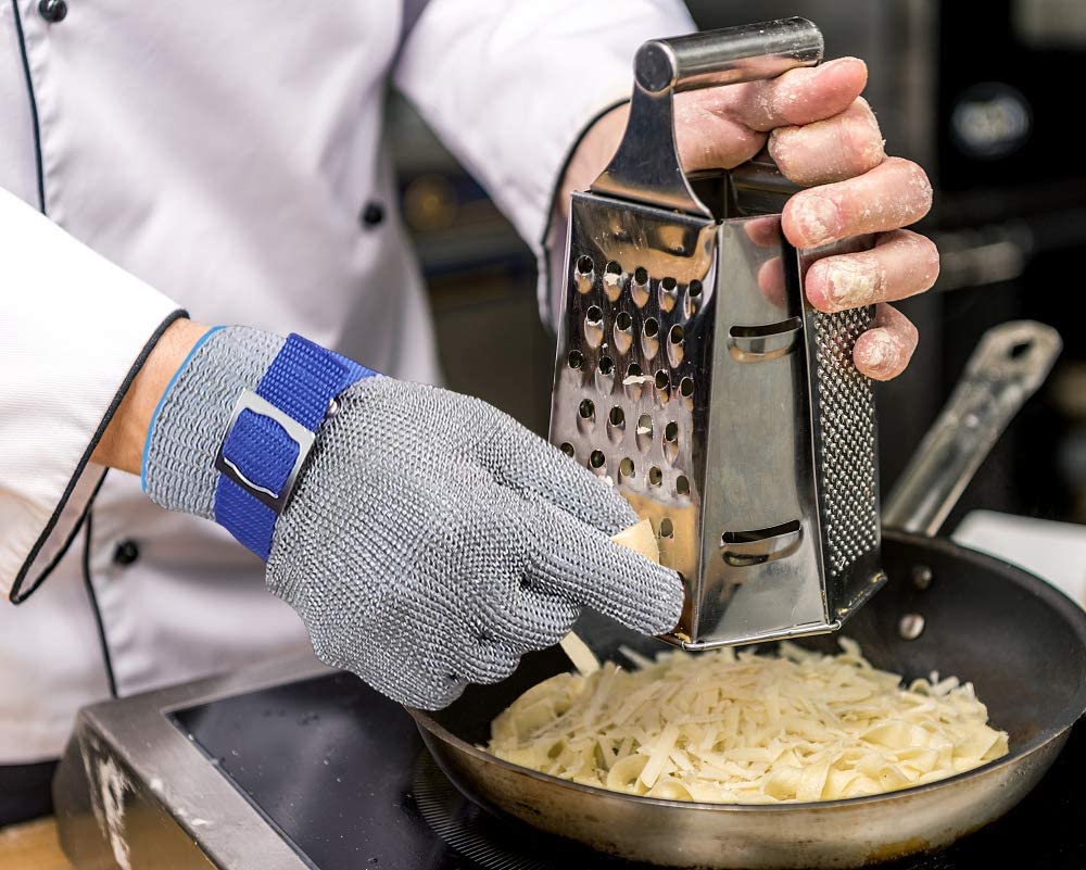 🧤50 % RABATT NÅ! Kuttbestandig hanske i rustfritt stålnett – A9 metallnetthanske med høyeste kuttnivå, beskyttende arbeidshanske for slakter, kokker, kjøttskjæring og matforedling