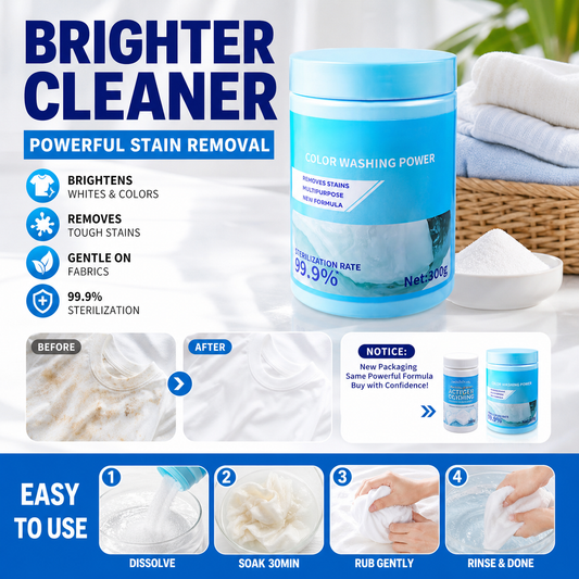 🧺 Detergente in Polvere ad Ossigeno Attivo per Vestiti | Per Rinfrescare Biancheria & Tessuti | Aiuta a Sciogliere Odori, Sporco & Macchie | Per Capi Bianchi & Colorati