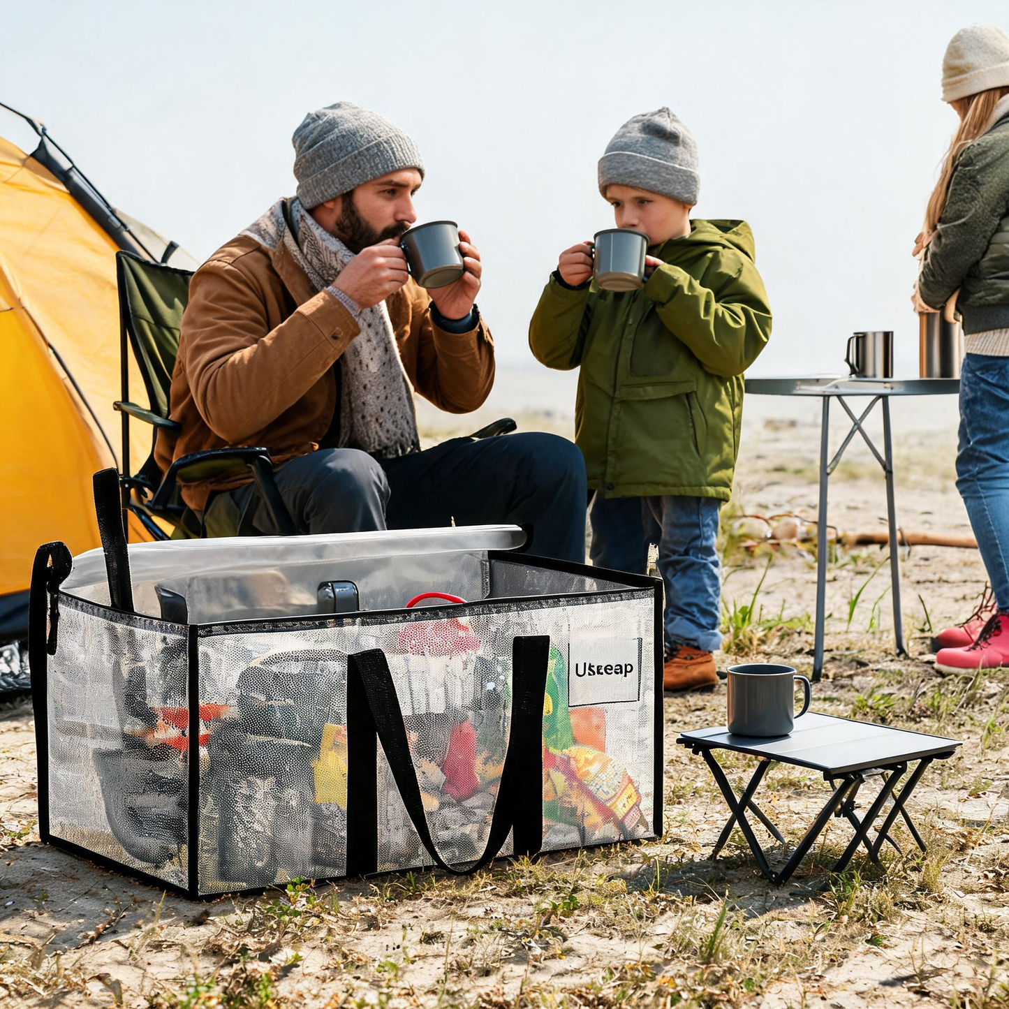 🎁 Clear fabric storage box | Foldable closet organizer – Perfect for clothes, toys, blankets, and more! 🧸👕📦