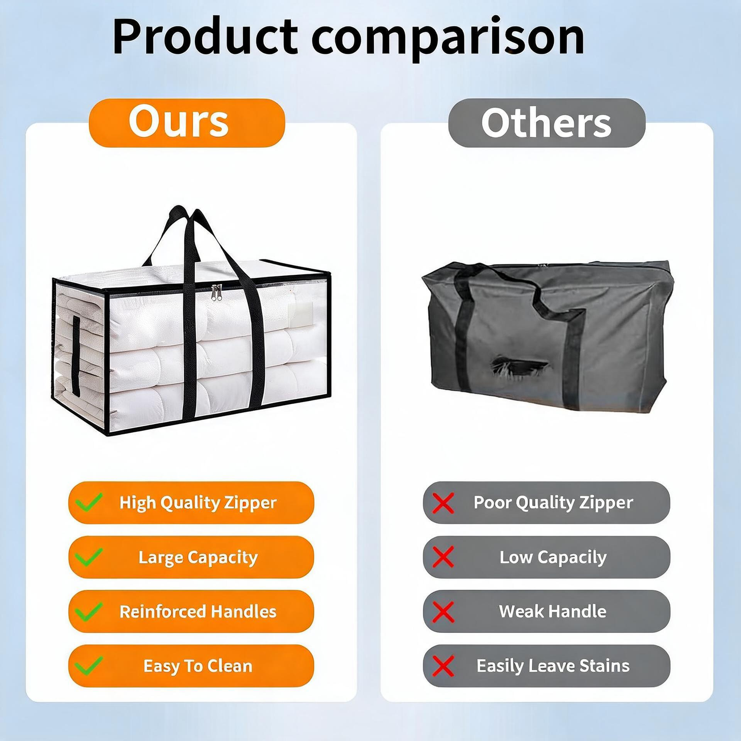 🎁 Clear fabric storage box | Foldable closet organizer – Perfect for clothes, toys, blankets, and more! 🧸👕📦