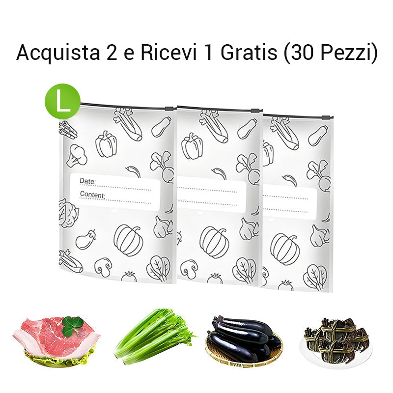🔥Best seller mondiale🍗 Offerta limitata! Compra 3 e ricevi 2 in omaggio🥦Sacchetti riutilizzabili in alluminio sigillabili per la conservazione degli alimenti