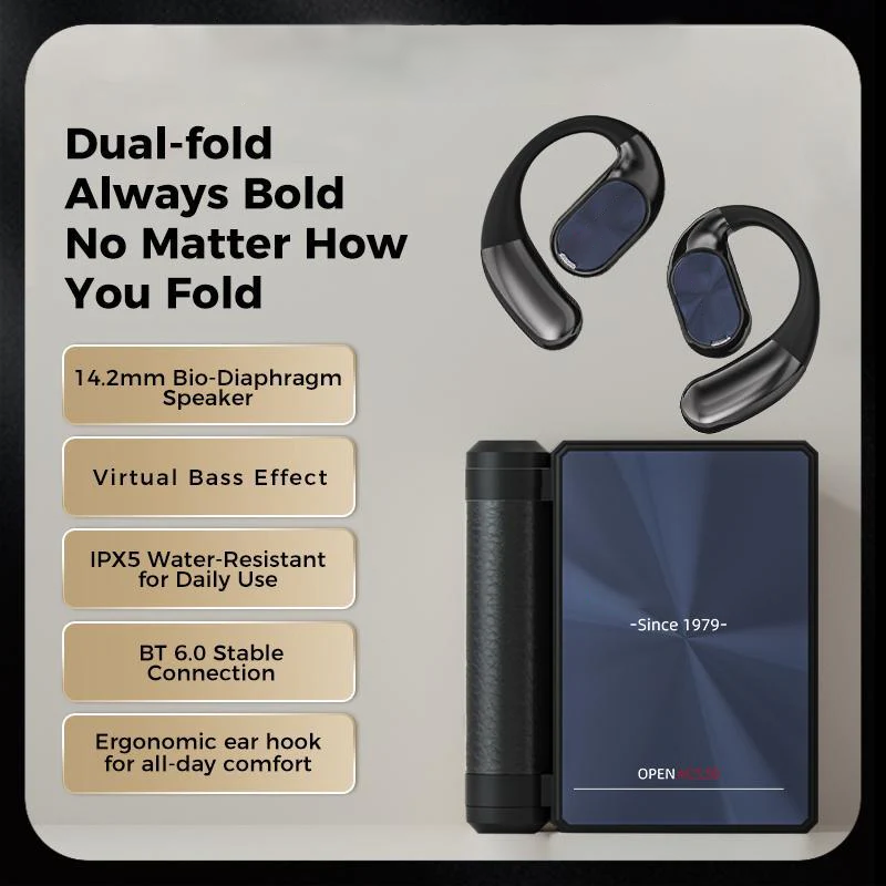 Cuffie wireless Bluetooth 6.0 con riduzione del rumore, lunga durata della batteria 145H, cuffie sportive impermeabili IPX5