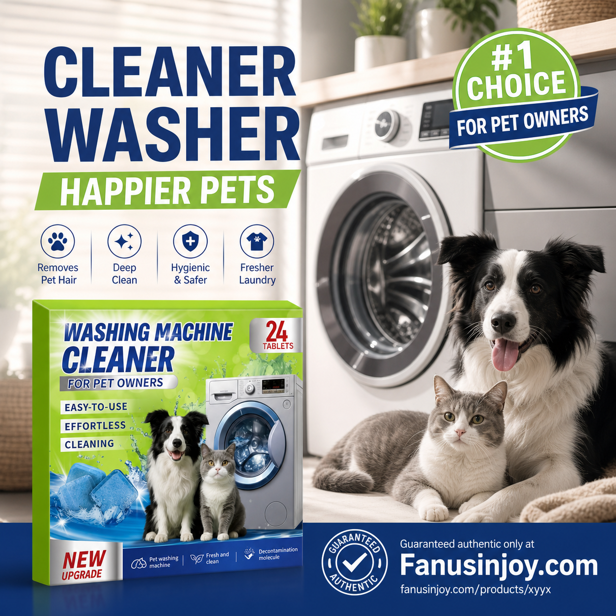 ✨️Amazing 50% Off！🐈🐕Ideal for pet owners! 🥼Enjoy hair-free laundry after every wash! Cleaner and Safer!💦Washing Machine Cleaner Tablets for Pet Owners