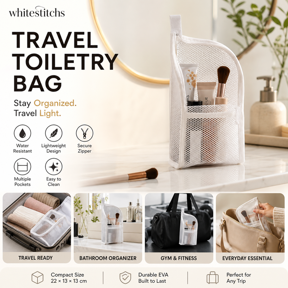 🧳 LIMITED‑TIME 50% OFF! 🧼 31,529 Sold – Portable Lightweight Travel Toiletry Bag – Smart Internal Dividers, Compact EVA Build & Water-Resistant ✈️