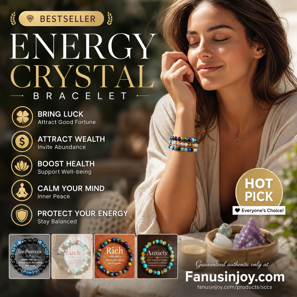 ✨️Amazing 50% Off！🔮Health, Wealth & Protection！📿Bring You Endless Energy！Natural Stone Bead Bracelet