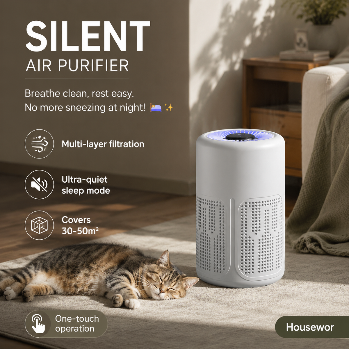 🔇 50% DI SCONTO!🐶 Peli di animali, polvere e aria di scarsa qualità? La filtrazione multistrato cattura di più, con funzionamento ultra-silenzioso per tutta la casa
