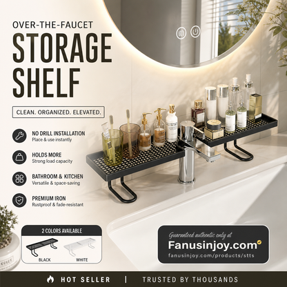 🔥50% di Sconto Offerta Limitata! 💦 Addio al Disordine e al Calcare sul Piano Lavandino 🔥 Mensola Organizer per Lavandino da Appoggio sul Rubinetto