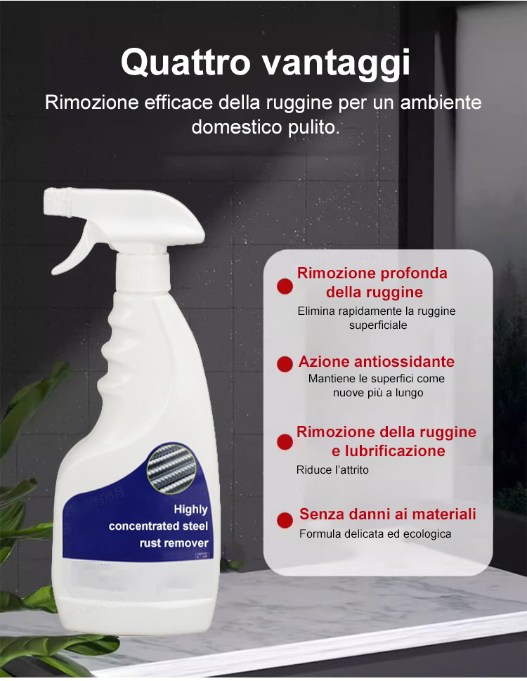💥 Acquista 3, Ricevi 1 Gratis! 🔥 Spray Rimuovi Ruggine Altamente Concentrato – Elimina la Ruggine da Ferro e Acciaio in Pochi Minuti, Senza Sforzo!