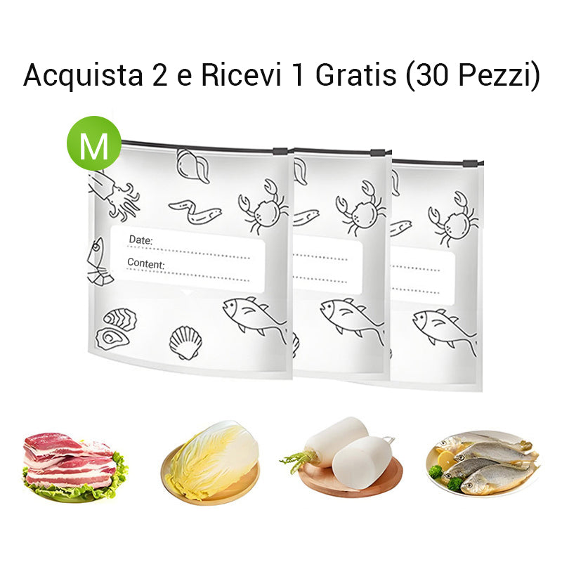 🔥Best seller mondiale🍗 Offerta limitata! Compra 3 e ricevi 2 in omaggio🥦Sacchetti riutilizzabili in alluminio sigillabili per la conservazione degli alimenti