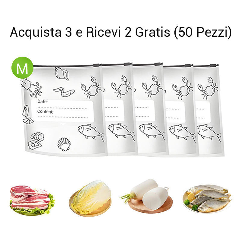 🔥Best seller mondiale🍗 Offerta limitata! Compra 3 e ricevi 2 in omaggio🥦Sacchetti riutilizzabili in alluminio sigillabili per la conservazione degli alimenti