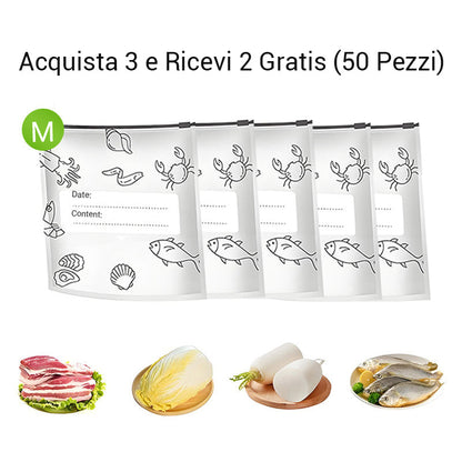 🔥Best seller mondiale🍗 Offerta limitata! Compra 3 e ricevi 2 in omaggio🥦Sacchetti riutilizzabili in alluminio sigillabili per la conservazione degli alimenti
