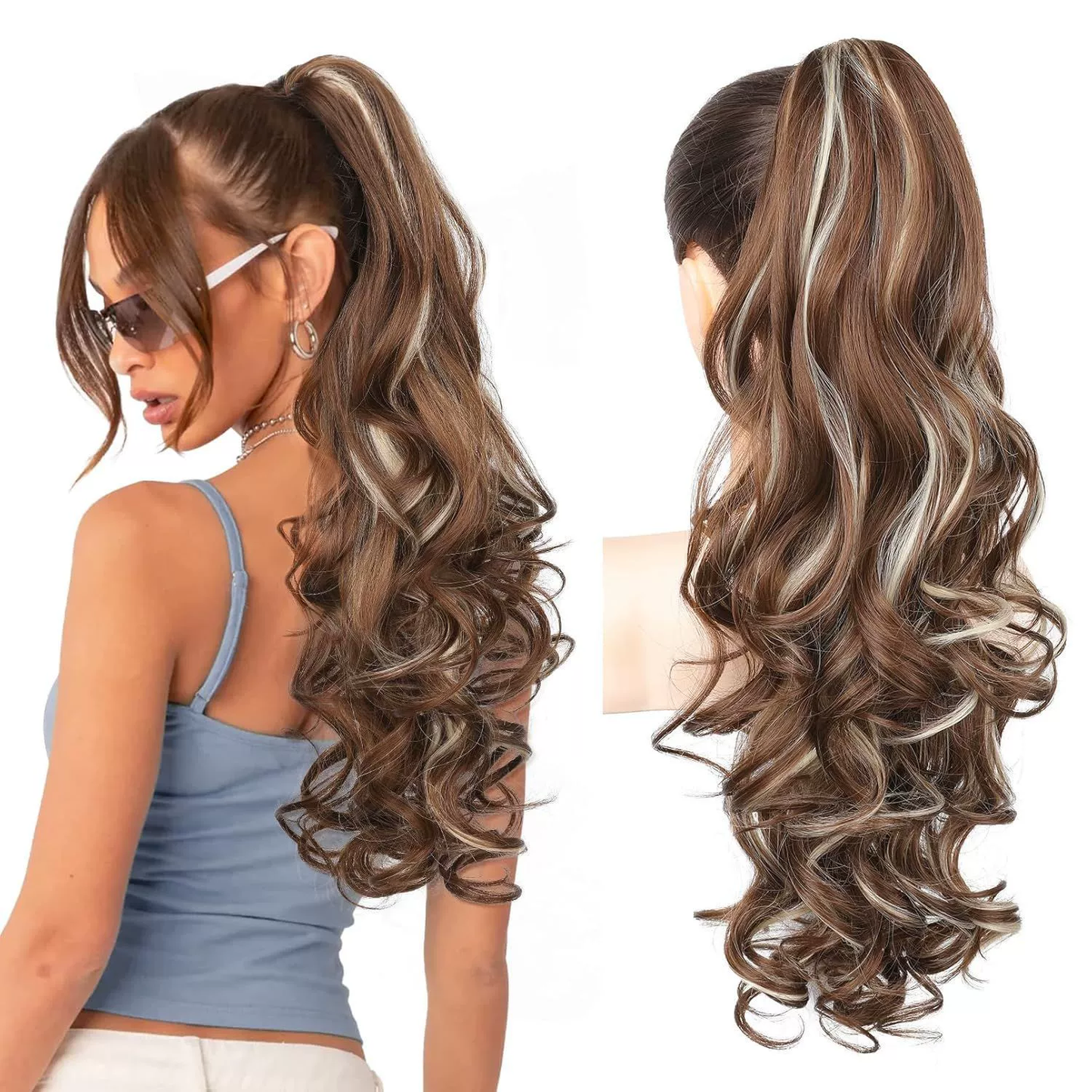💜Promozione a tempo limitato 50% di sconto💜Extension con clip per coda di cavallo ondulata