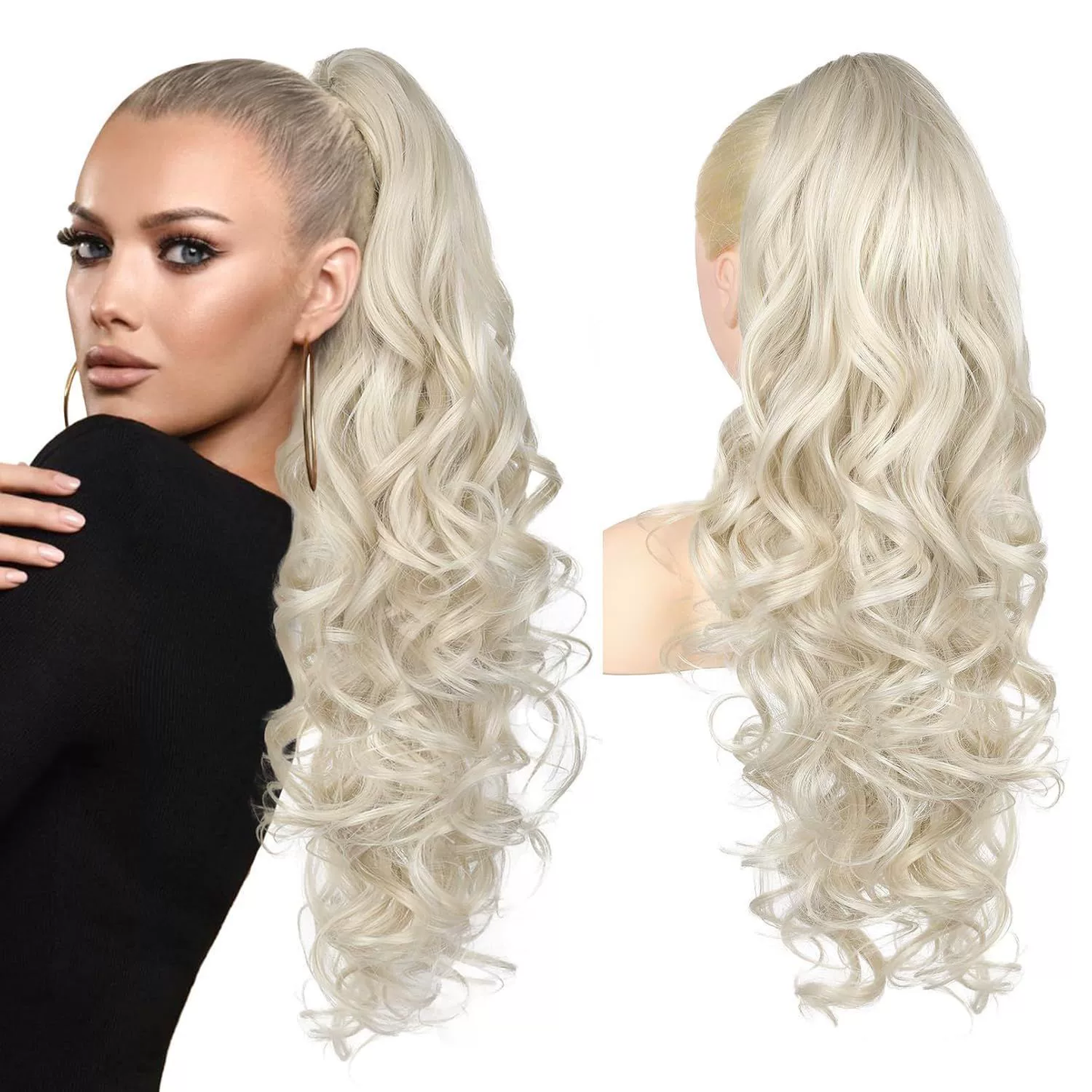💜Promozione a tempo limitato 50% di sconto💜Extension con clip per coda di cavallo ondulata