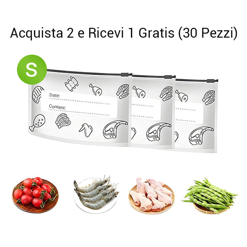 🔥Best seller mondiale🍗 Offerta limitata! Compra 3 e ricevi 2 in omaggio🥦Sacchetti riutilizzabili in alluminio sigillabili per la conservazione degli alimenti
