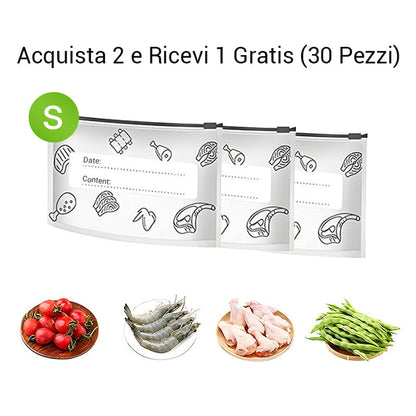 🔥Best seller mondiale🍗 Offerta limitata! Compra 3 e ricevi 2 in omaggio🥦Sacchetti riutilizzabili in alluminio sigillabili per la conservazione degli alimenti