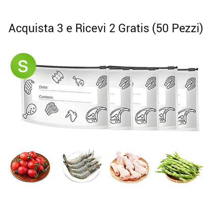 🔥Best seller mondiale🍗 Offerta limitata! Compra 3 e ricevi 2 in omaggio🥦Sacchetti riutilizzabili in alluminio sigillabili per la conservazione degli alimenti