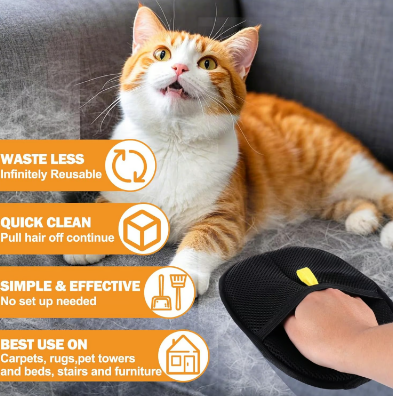 🐾🧤 Guanti Elettrostatici per la Rimozione del Pelo degli Animali – efficaci su entrambi i lati, in morbido silicone, lavabili e riutilizzabili (versatili per casa e auto)!