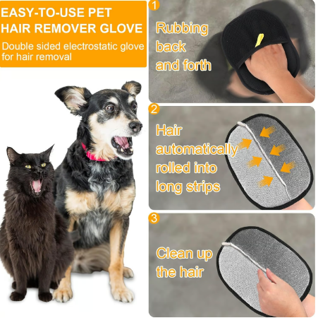 🐾🧤 Guanti Elettrostatici per la Rimozione del Pelo degli Animali – efficaci su entrambi i lati, in morbido silicone, lavabili e riutilizzabili (versatili per casa e auto)!