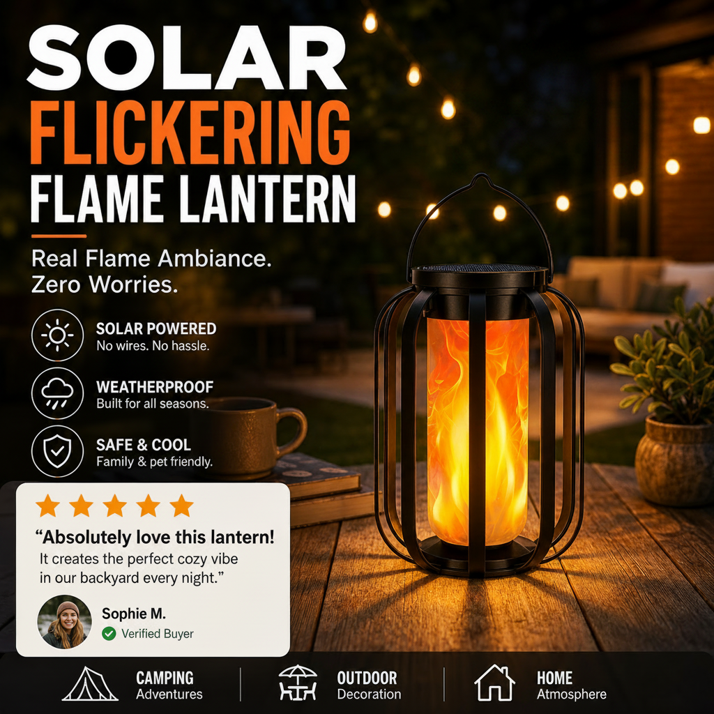 🔥🏮 Da non perdere! 50% DI SCONTO ⏰ ✨ Lanterna Solare a Fiamma – Effetto Fiamma Realistico, Zero Rischio Incendio ✨