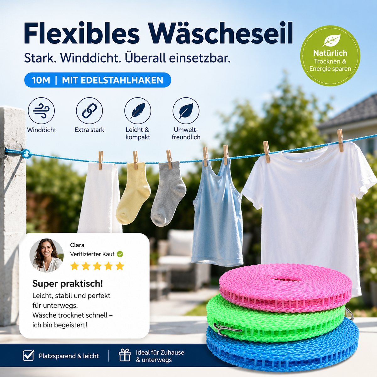 🧺 COMPRA 1, RICEVI 1 GRATIS! ☀️ Stendibiancheria antiscivolo, resistente ai raggi UV e durevole ✨