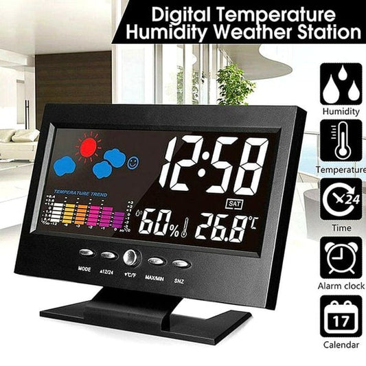 🔥Monitor digitale LED per temperatura e umidità, previsioni meteo, sveglia da tavolo LED