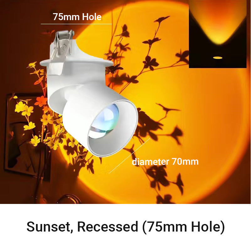 Faretto da soffitto con proiezione al tramonto/all'alba