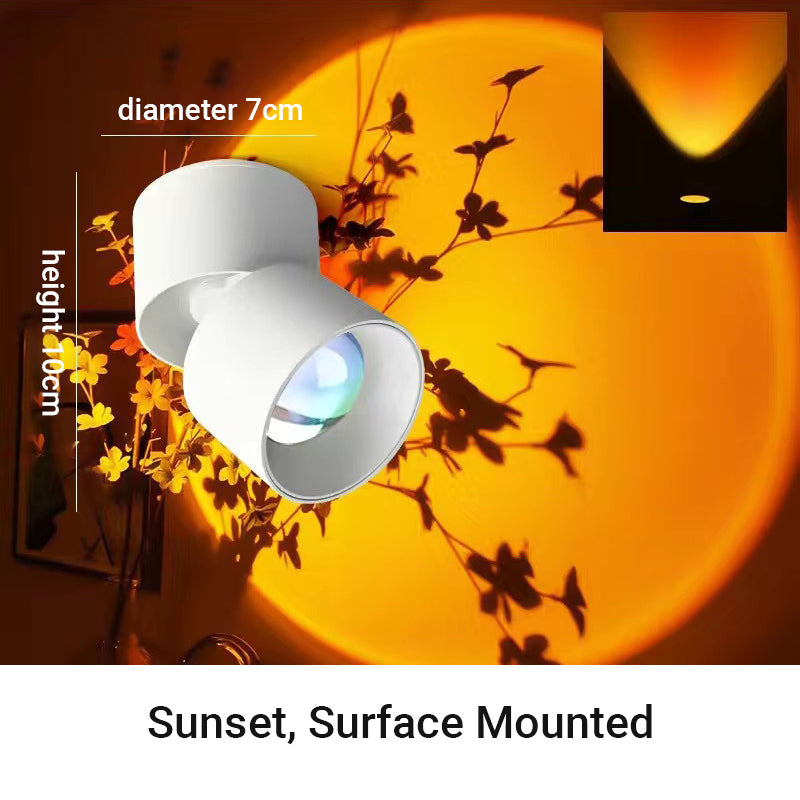 Faretto da soffitto con proiezione al tramonto/all'alba