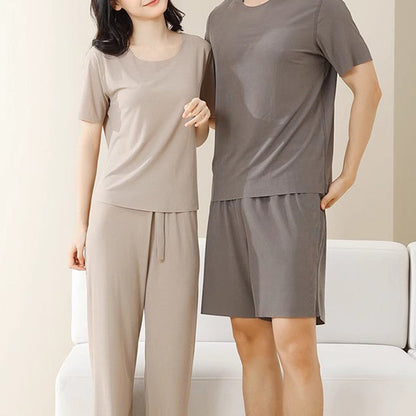 🎁Hot Sale 49% OFF⏳Couple's Summer Ice Silk Cool Feeling Sleepwear