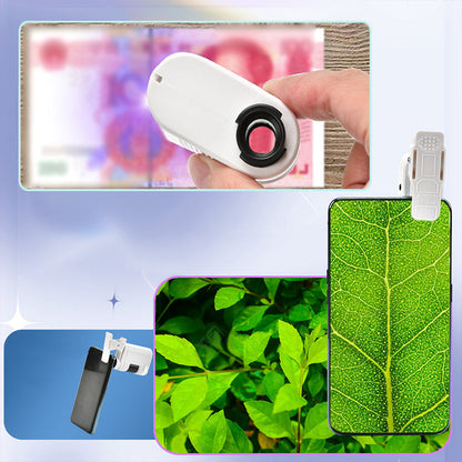 Microscopio tascabile 80X con clip per smartphone