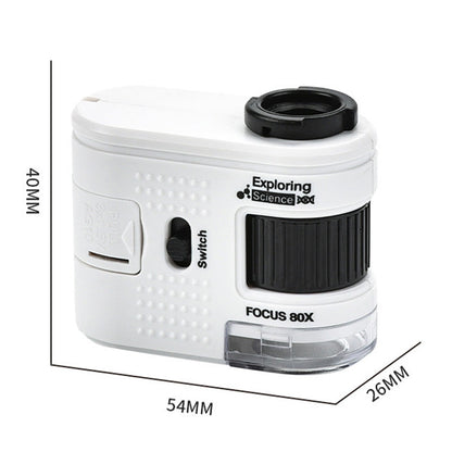 Microscopio tascabile 80X con clip per smartphone