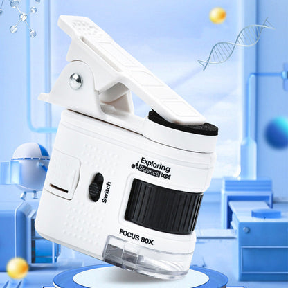 Microscopio tascabile 80X con clip per smartphone