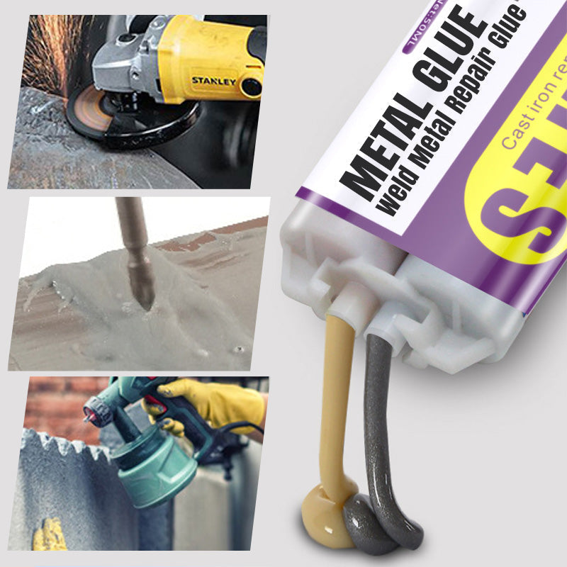 🚗💨 SCONTO DEL 50%! Colla per riparazioni metalliche Weld – Ripara tubi di scarico, tubi metallici e altro ancora. Indurisce a temperatura ambiente: una volta indurita, si può carteggiare, forare e verniciare! 🌟💪