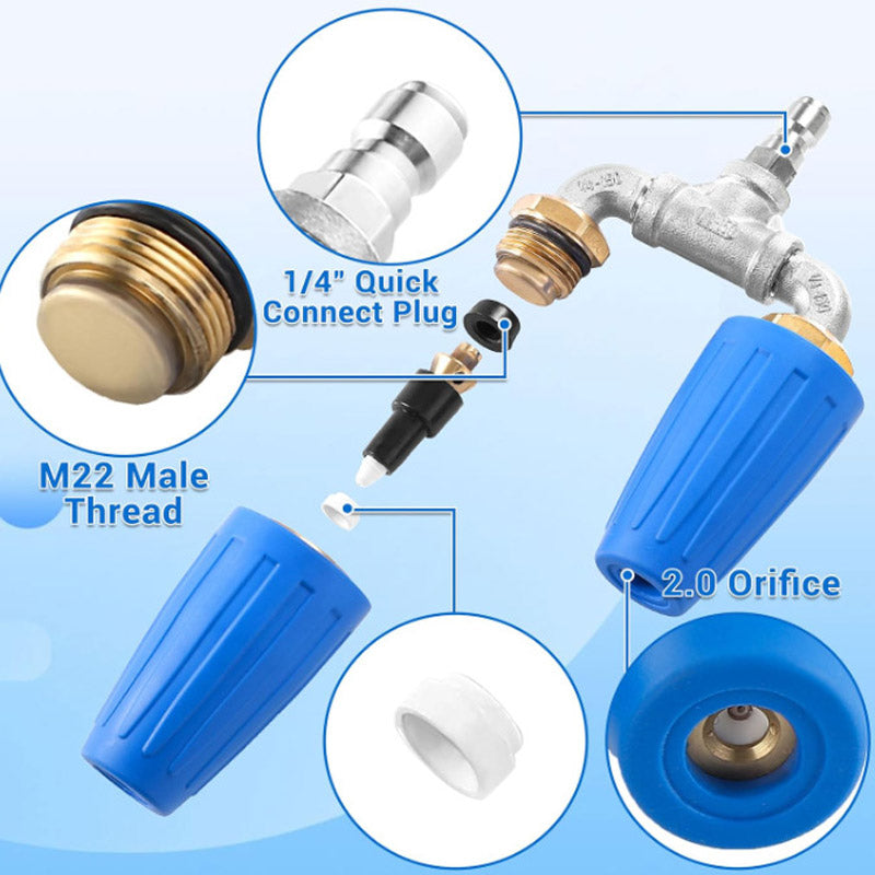 🎯🔥 Offerta speciale: 50% di sconto! 🚿 Ugello turbo in acciaio inossidabile 🌟 – Perfetto per terrazze, automobili e facciate 🏡🚗