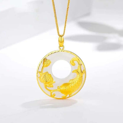 Lucky Koi & Lotus Necklace for Women