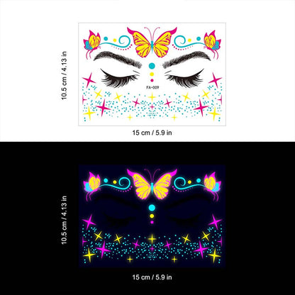 Colorful Fluorescent Waterproof Temporary Tattoos Stickers