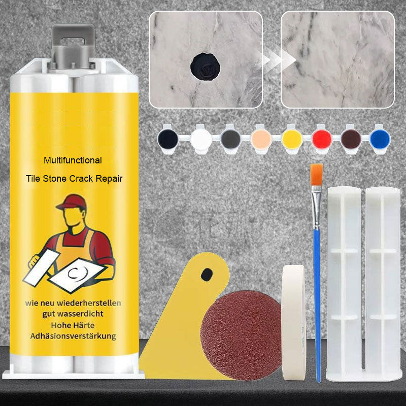 Kit per riparare crepe su piastrelle e pietra, stucco di qualità professionale per sigillare fessure, formula impermeabile e con abbinamento dei colori 🛠️💧