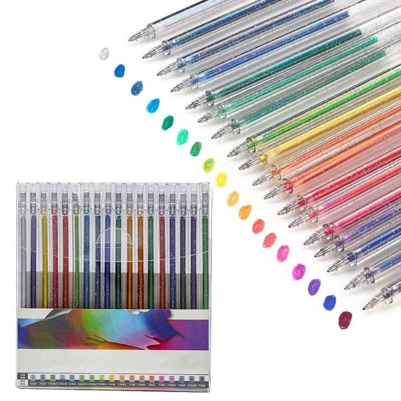 ⏳Ultimo giorno – Prezzo speciale: €19.99!! 💥🎁Set di penne gel glitterate – Scrittura fluida🎨
