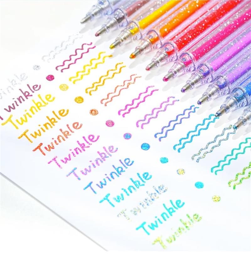 ⏳Ultimo giorno – Prezzo speciale: €19.99!! 💥🎁Set di penne gel glitterate – Scrittura fluida🎨