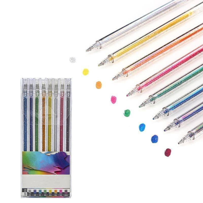 ⏳Ultimo giorno – Prezzo speciale: €19.99!! 💥🎁Set di penne gel glitterate – Scrittura fluida🎨