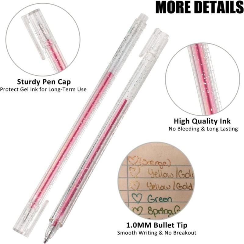 ⏳Ultimo giorno – Prezzo speciale: €19.99!! 💥🎁Set di penne gel glitterate – Scrittura fluida🎨