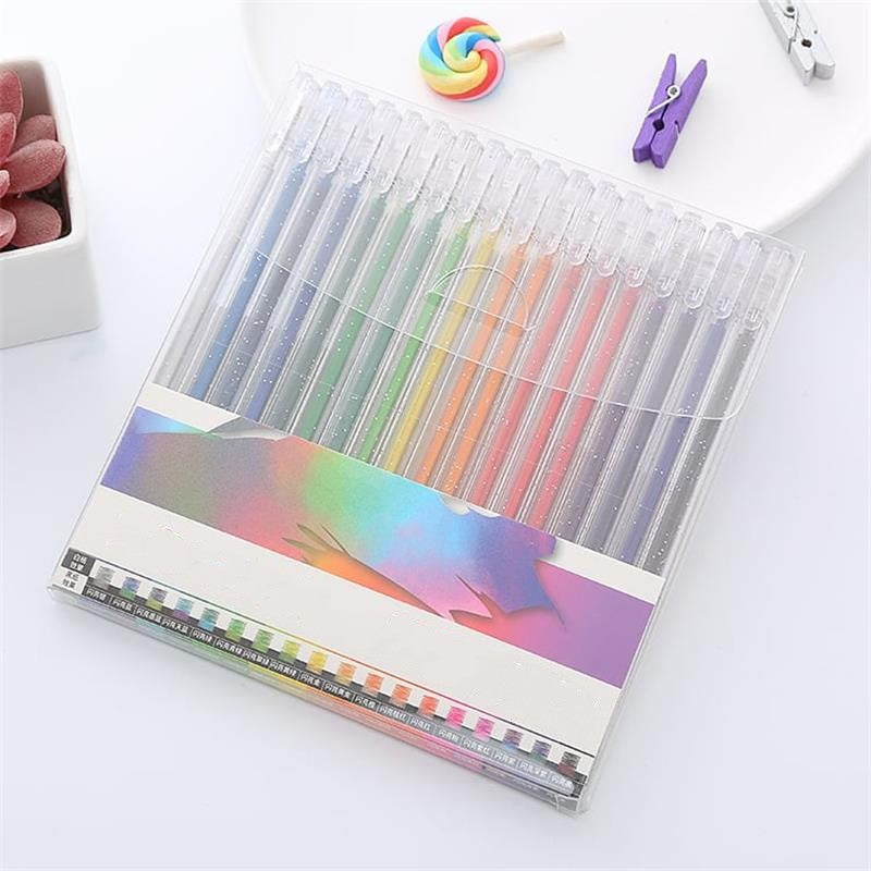 ⏳Ultimo giorno – Prezzo speciale: €19.99!! 💥🎁Set di penne gel glitterate – Scrittura fluida🎨