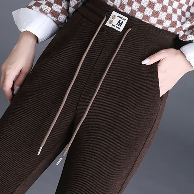 Women's Thick High Waist Drawstring Long Pants